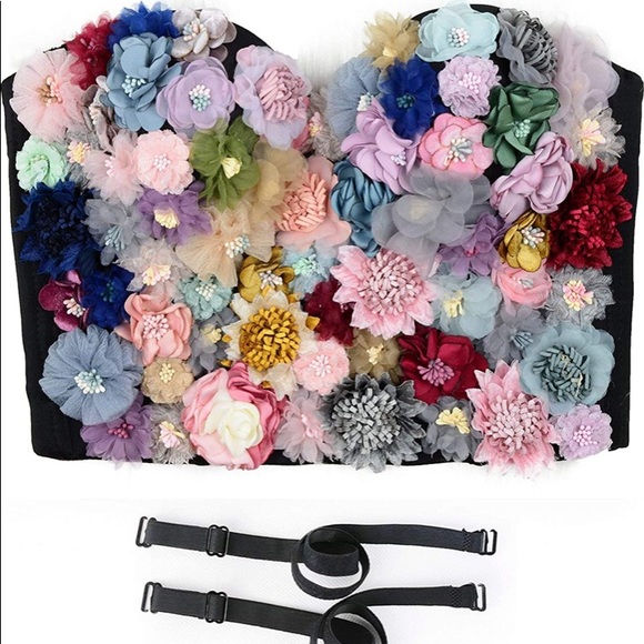 Applique Floral Corselets Bralette - Picture 11 of 13